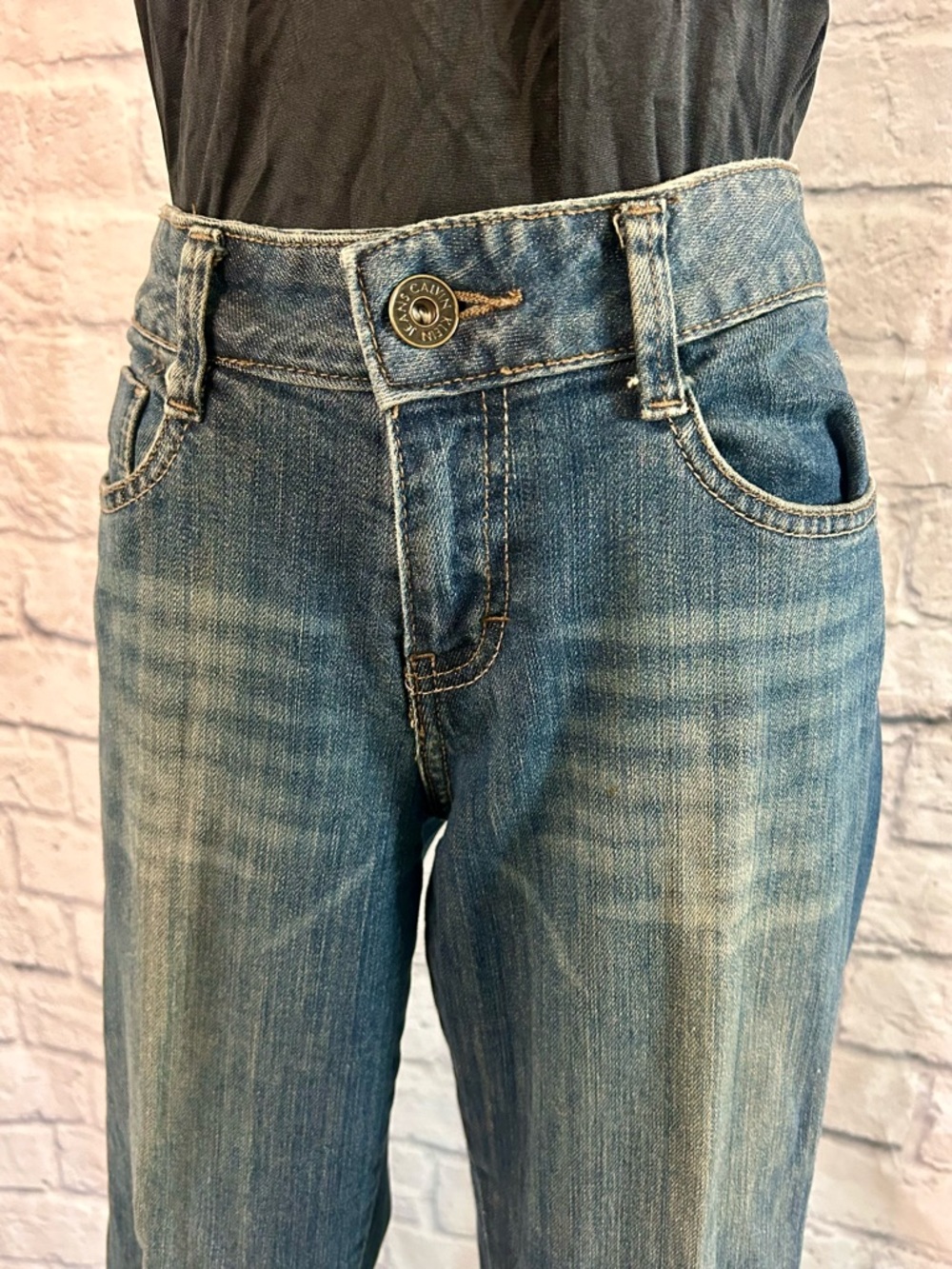 Calvin Klein Jeans Denim Mid Rise Straight Classic Detailed Pockets Classic - Picture 5 of 14